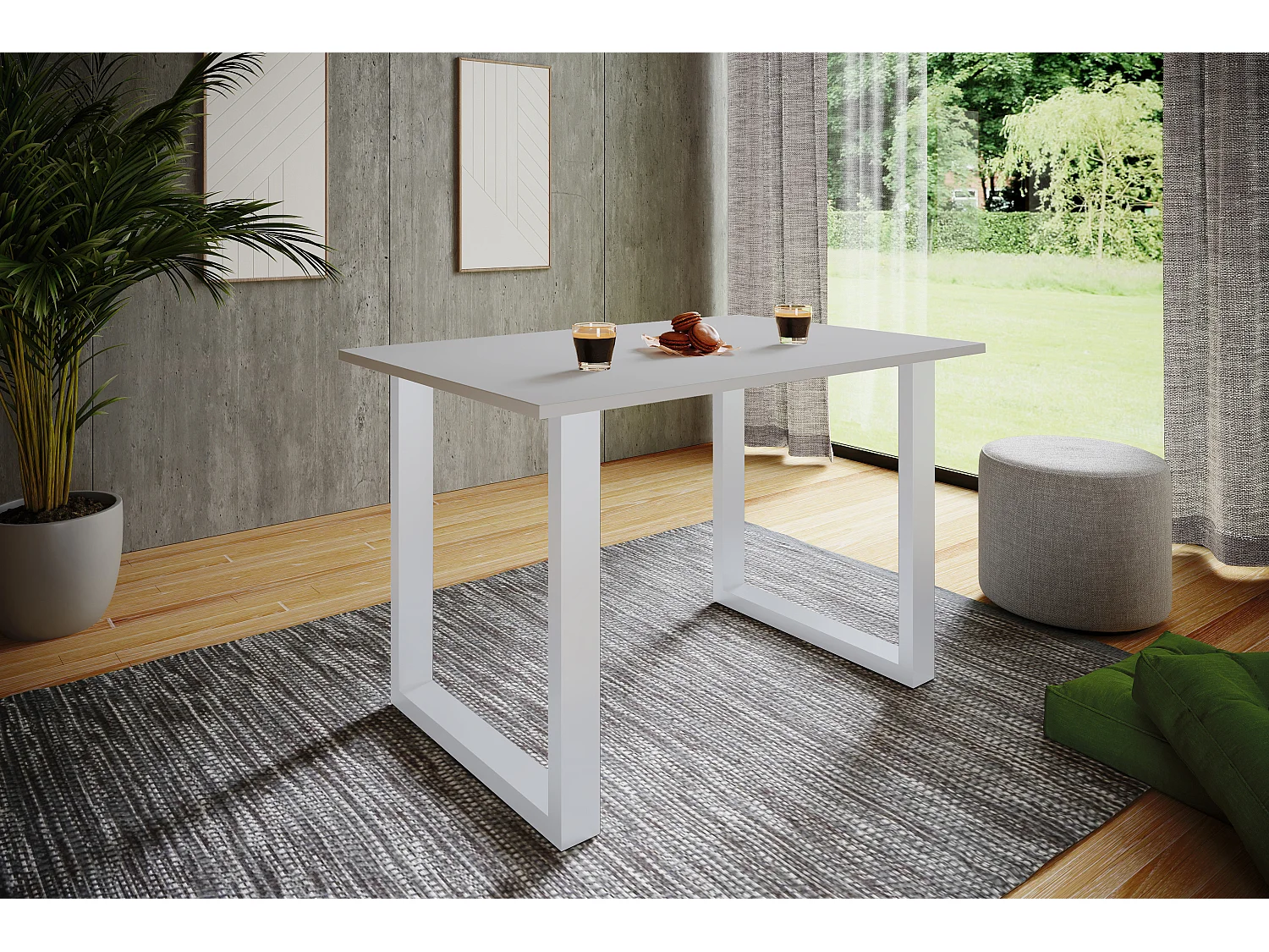 Dining table Xona White / Gray H. 76 x W. 140 x D. 80 cm
