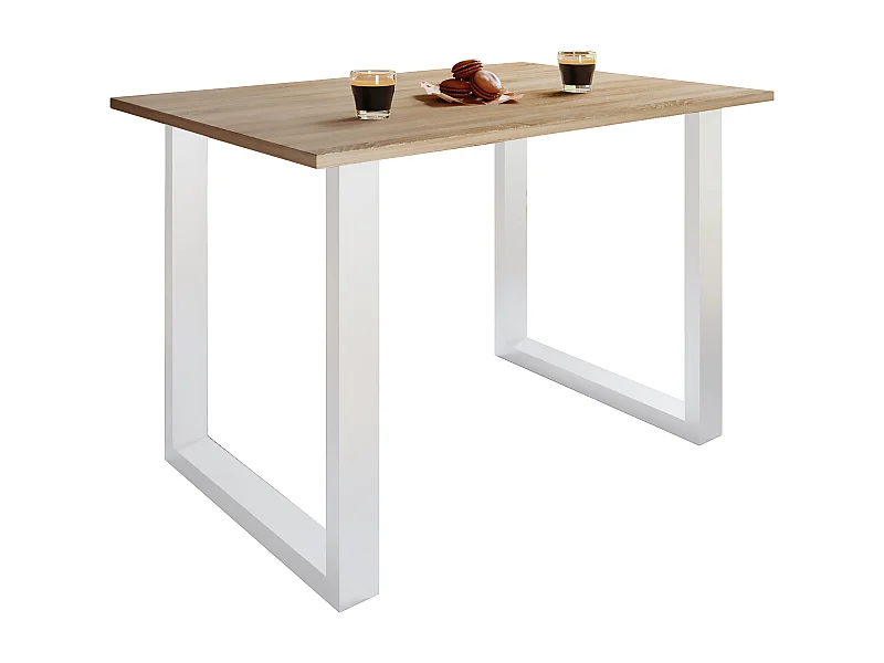 Dining table Xona White / Sonoma oak H. 76 x W. 140 x D. 80 cm