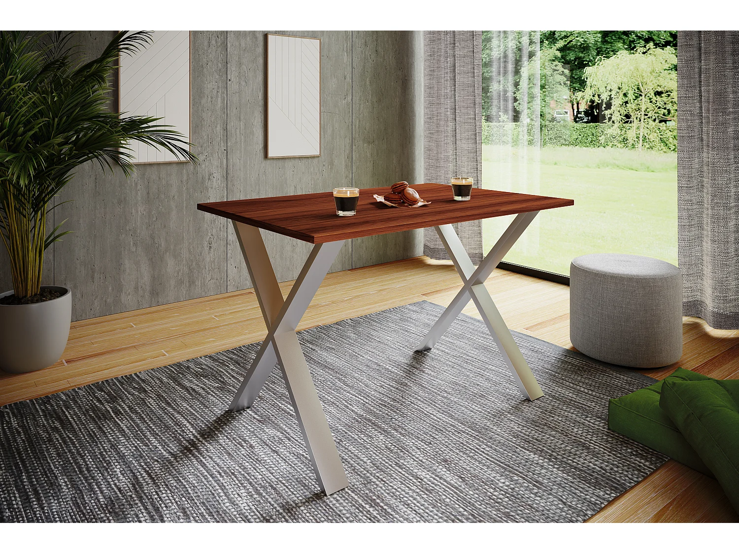 Tavolo da pranzo in legno Premium Xona X argento