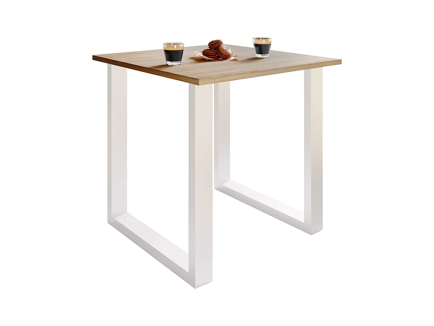 Dining table Xona White / Sonoma oak H. 76 x W. 80 x D. 50 cm