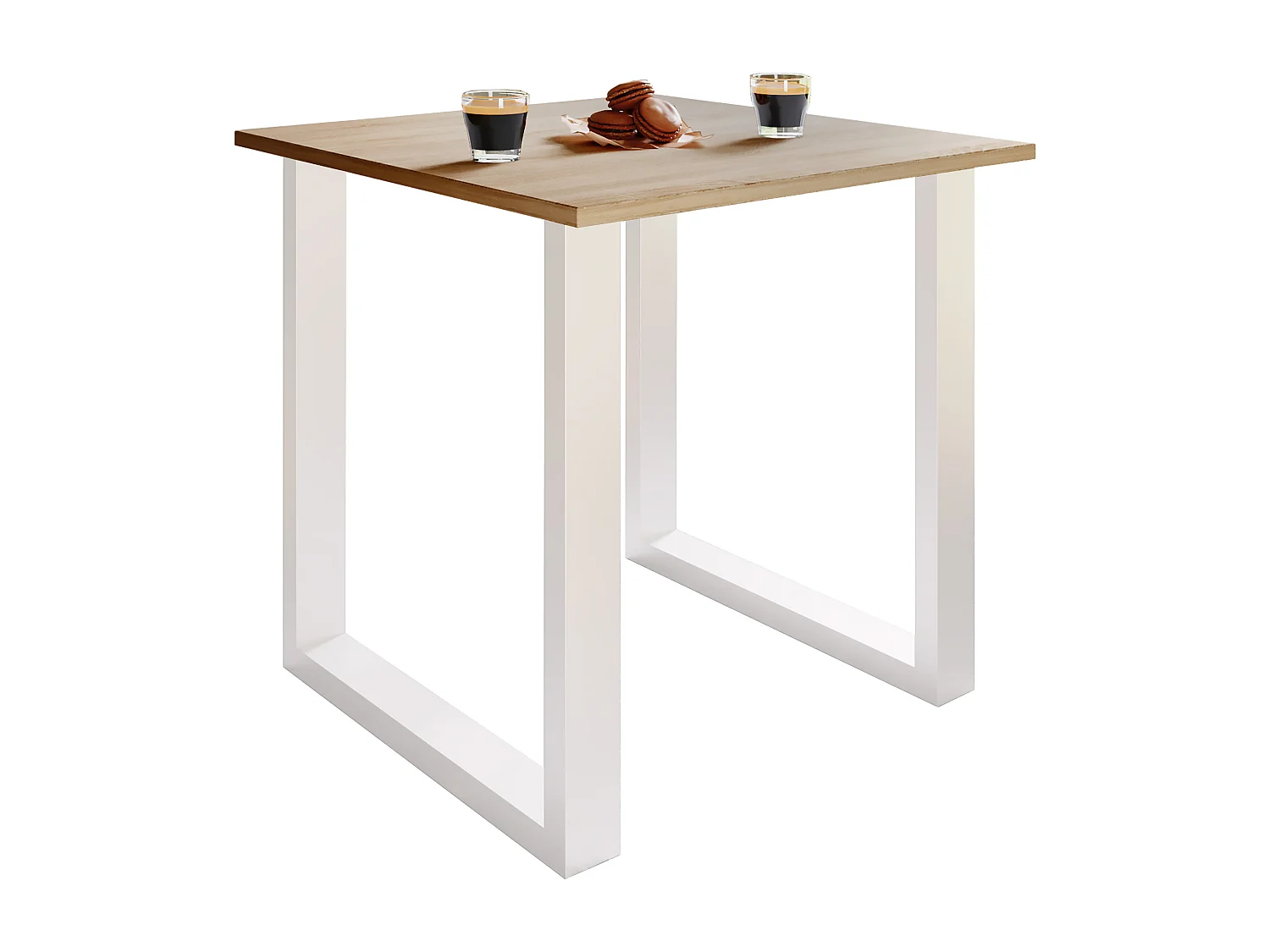 Mesa de jantar em madeira VCM Premium | A. 76 x L. 80 x P. 50 cm | Mesa de jantar de mesa de cozinha Xona U (Branco / Sonoma Oak)