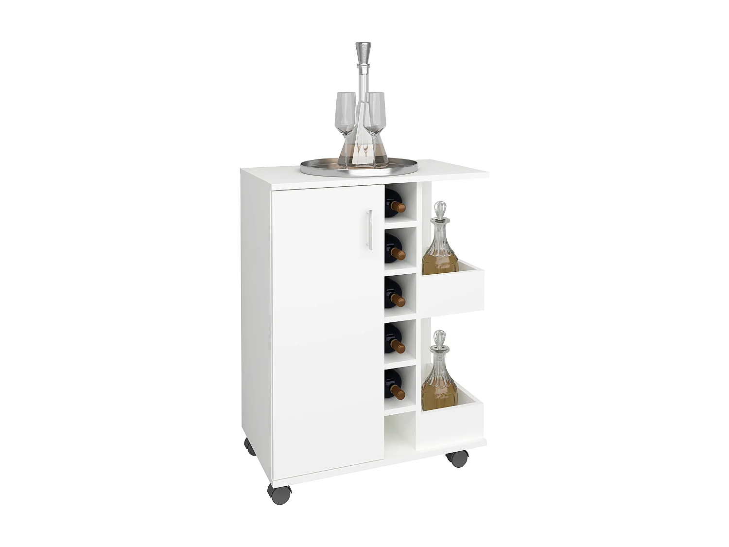 Kitchen furniture serving trolley Esilo White H. 85 x W. 63 x D. 40 cm