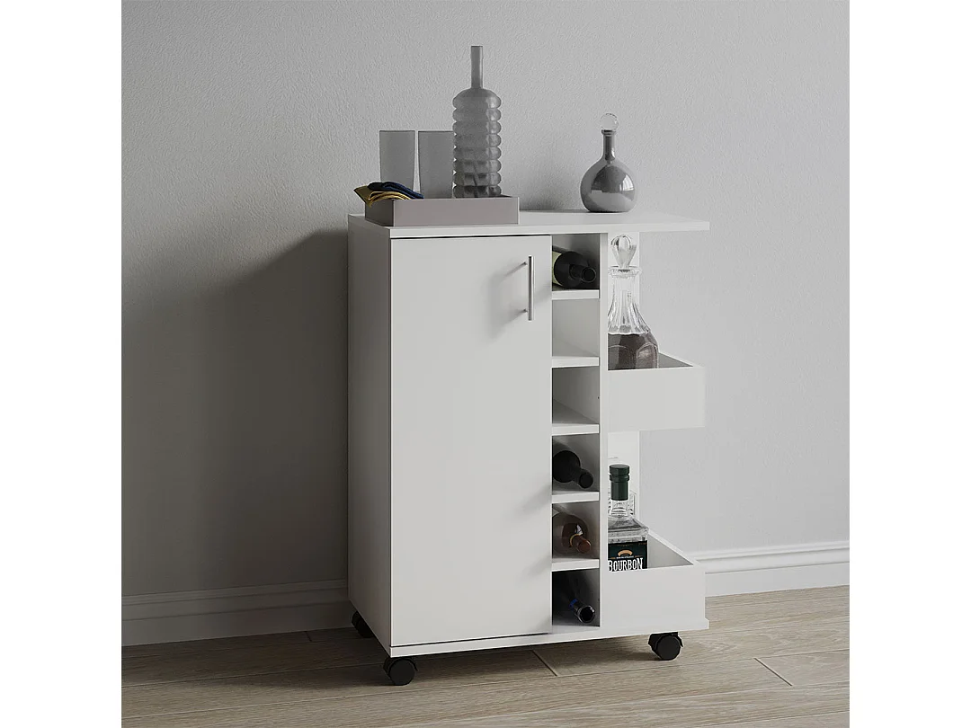 Kitchen furniture serving trolley Esilo White H. 85 x W. 63 x D. 40 cm