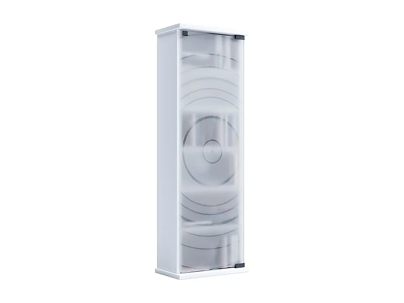 CD / DVD Media Shelf Tilano White H. 92 x W. 31 x D. 18 cm