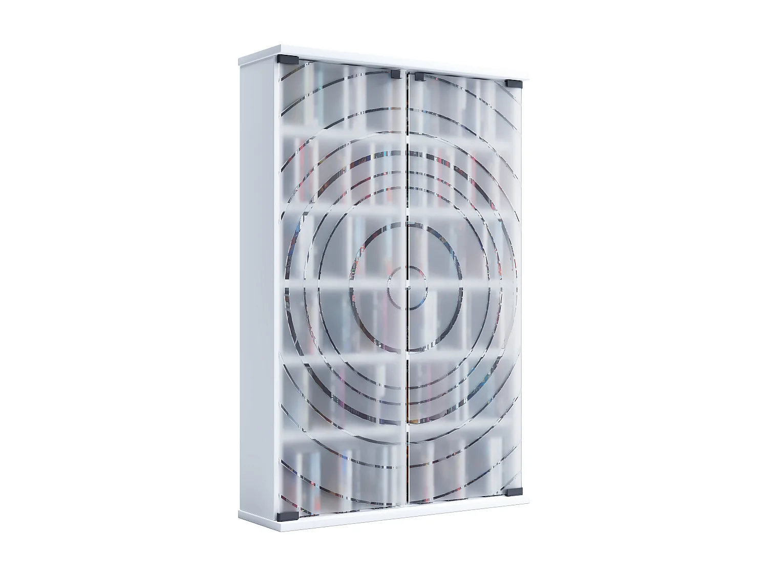 CD / DVD Media Shelf Tilano White H. 92 x W. 60 x D. 18 cm