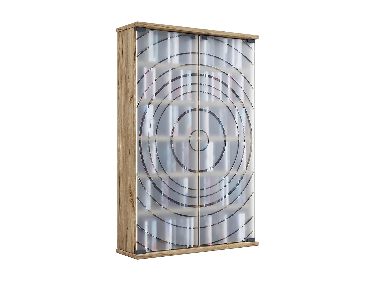 Drewno CD DVD Stand Regal Drzwi szklane Tilano L