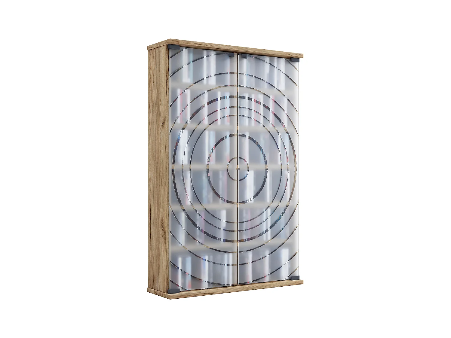 CD / DVD Media Shelf Tilano Honey oak H. 92 x W. 60 x D. 18 cm
