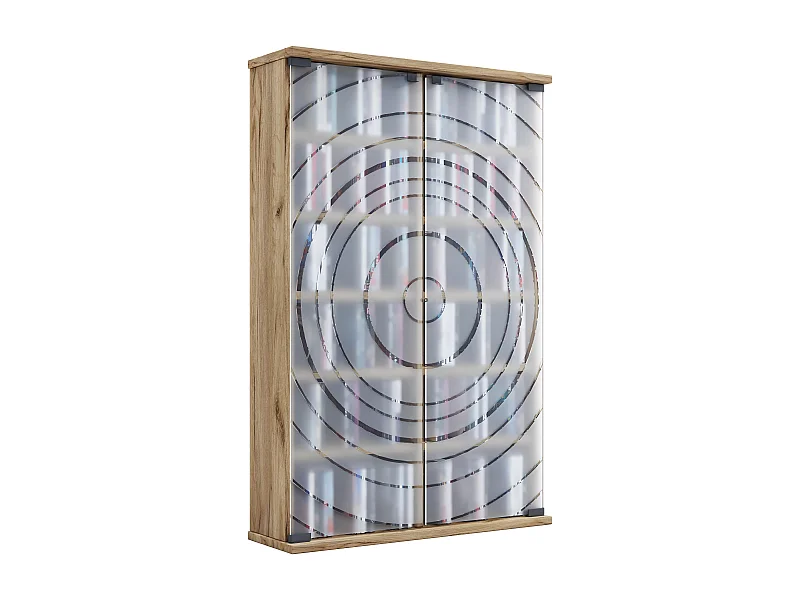 Drewno CD DVD Stand Regal Drzwi szklane Tilano L