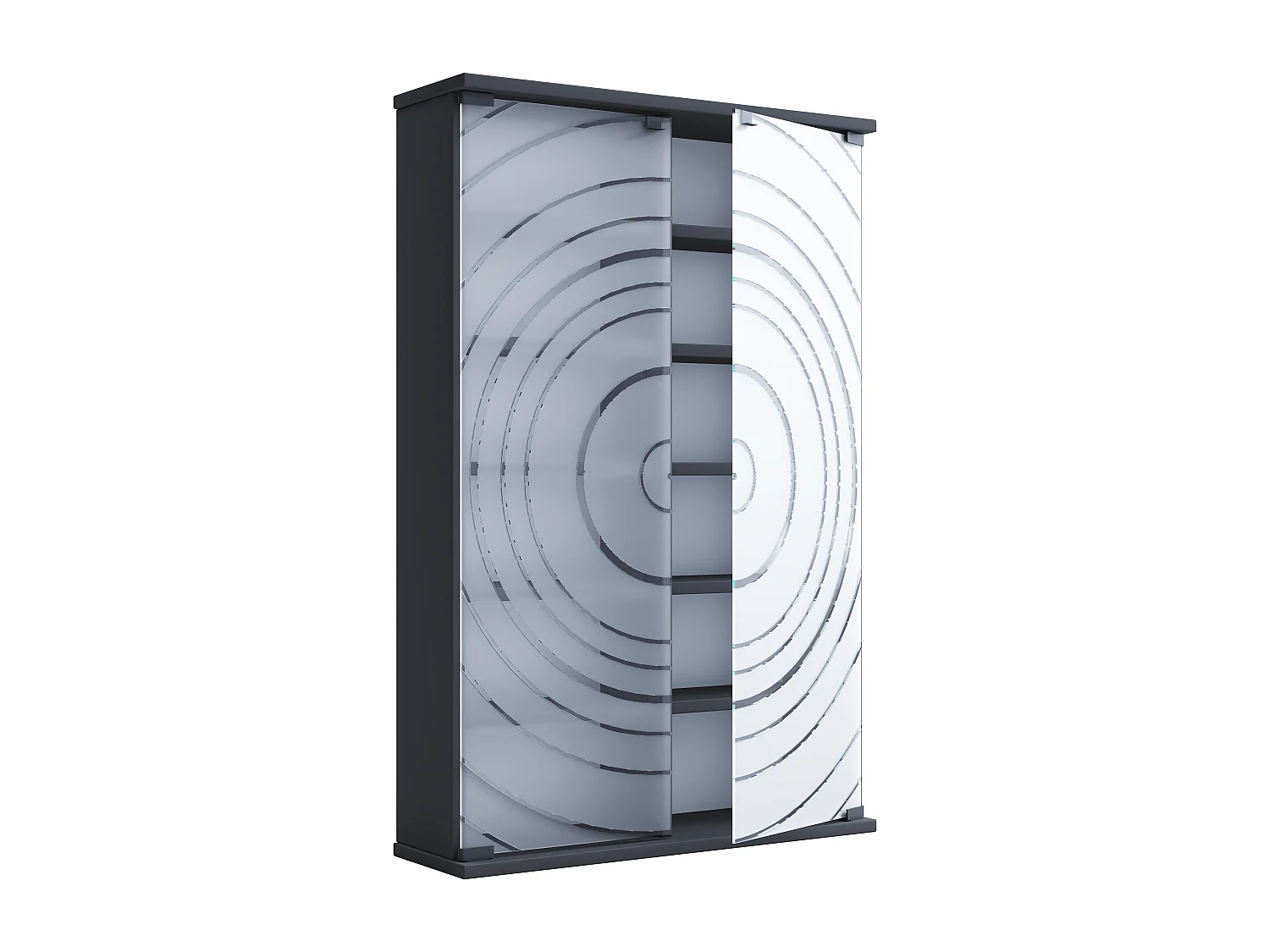 Holz CD DVD Stand Regal Schrank Glastür Tilano L