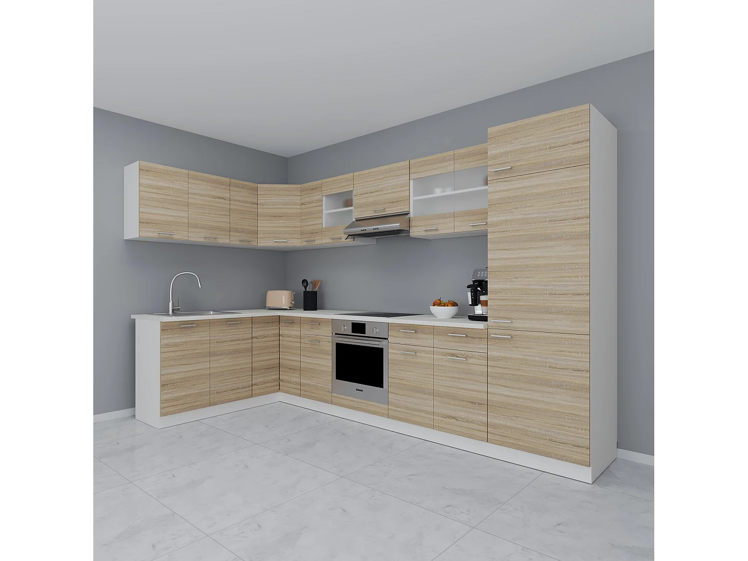 13-tlg Winkelküche Küchenzeile 328 x 178 cm Esilo