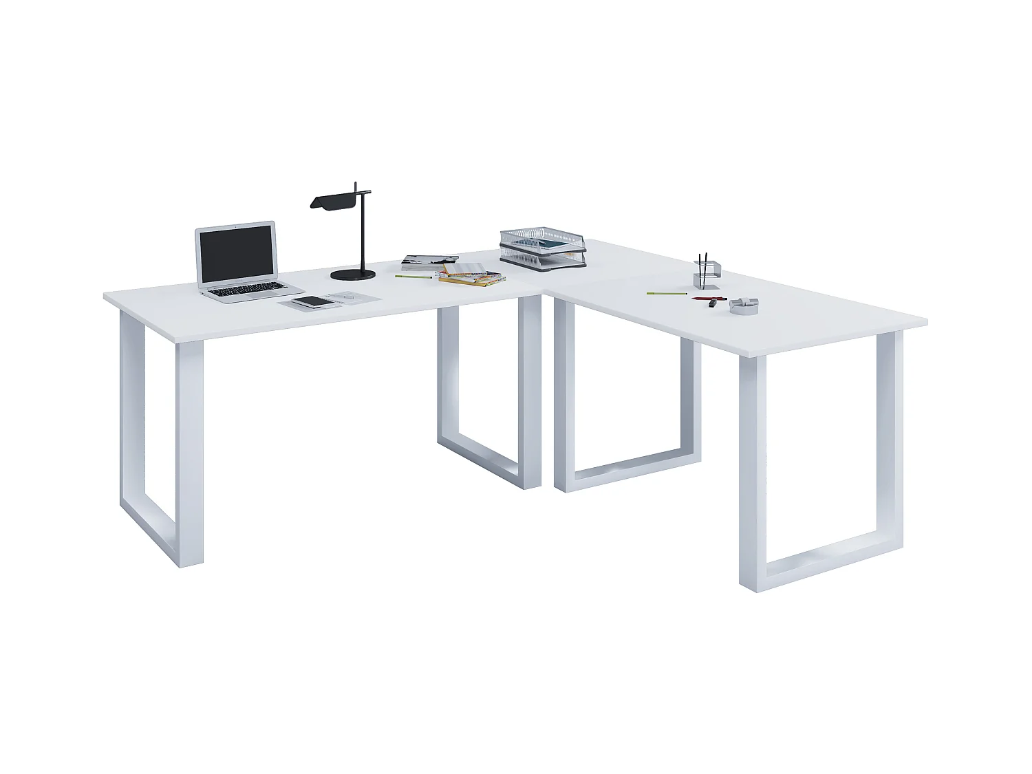 Desk Lona White / White H. 76 x W. 160 x D. 160 cm