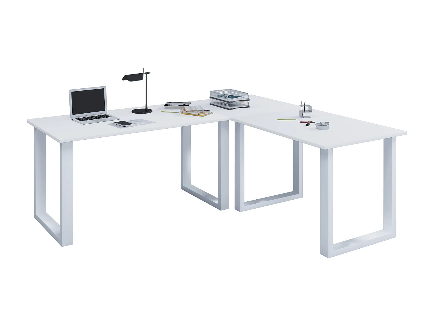 Desk Lona White / White H. 76 x W. 160 x D. 160 cm