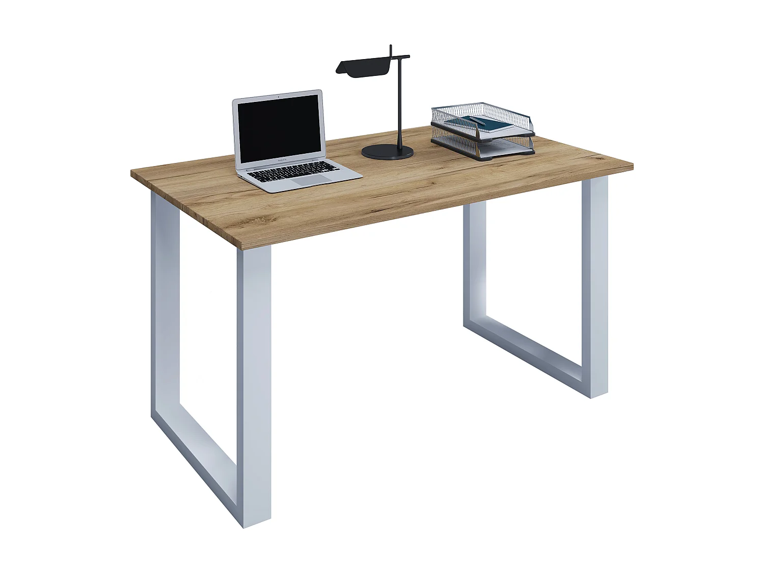 Desk Lona Silver / Honey oak H. 76 x W. 140 x D. 50 cm