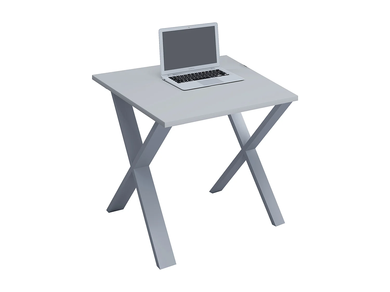 VCM Bureau en bois Table d'ordinateur Table de travail Meubles de bureau Lona X Argent (Gris|50|80)