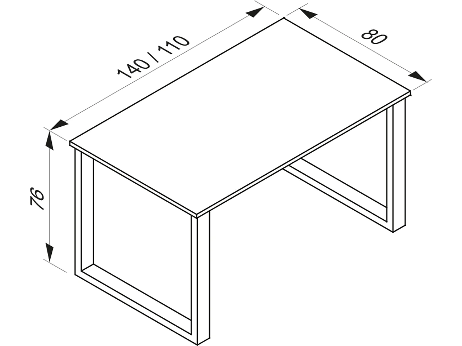 Table de bureau 110x80 Lona U