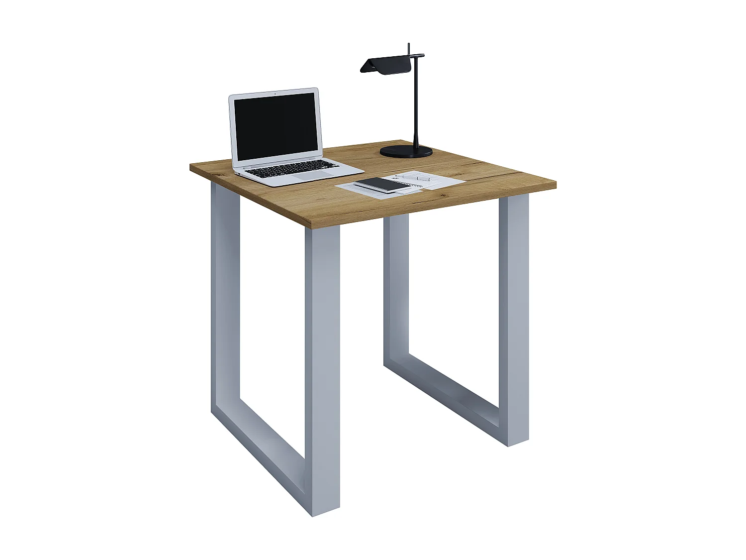 Desk Lona Silver / Honey oak H. 76 x W. 80 x D. 80 cm