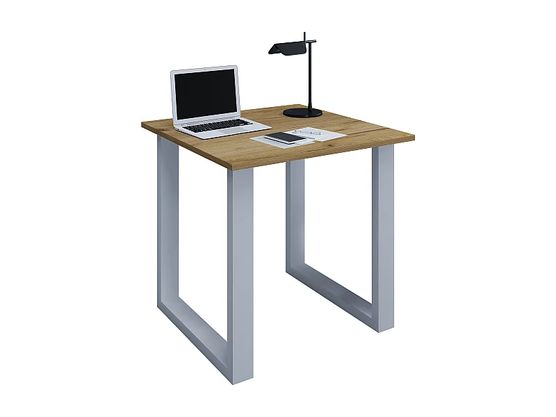 Desk Lona Silver / Honey oak H. 76 x W. 80 x D. 80 cm