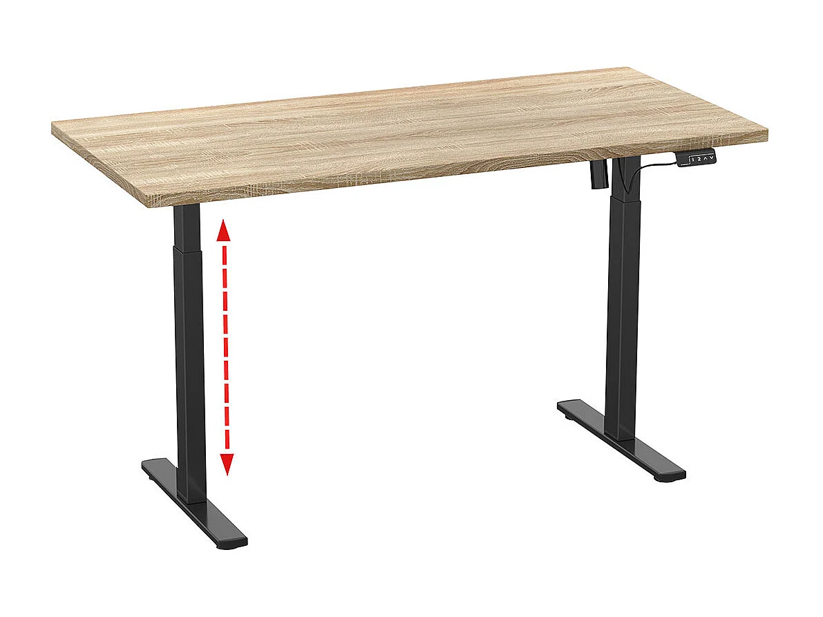 Desk Lona Black / Sonoma oak H. 71-120 x W. 140 x D. 50 cm
