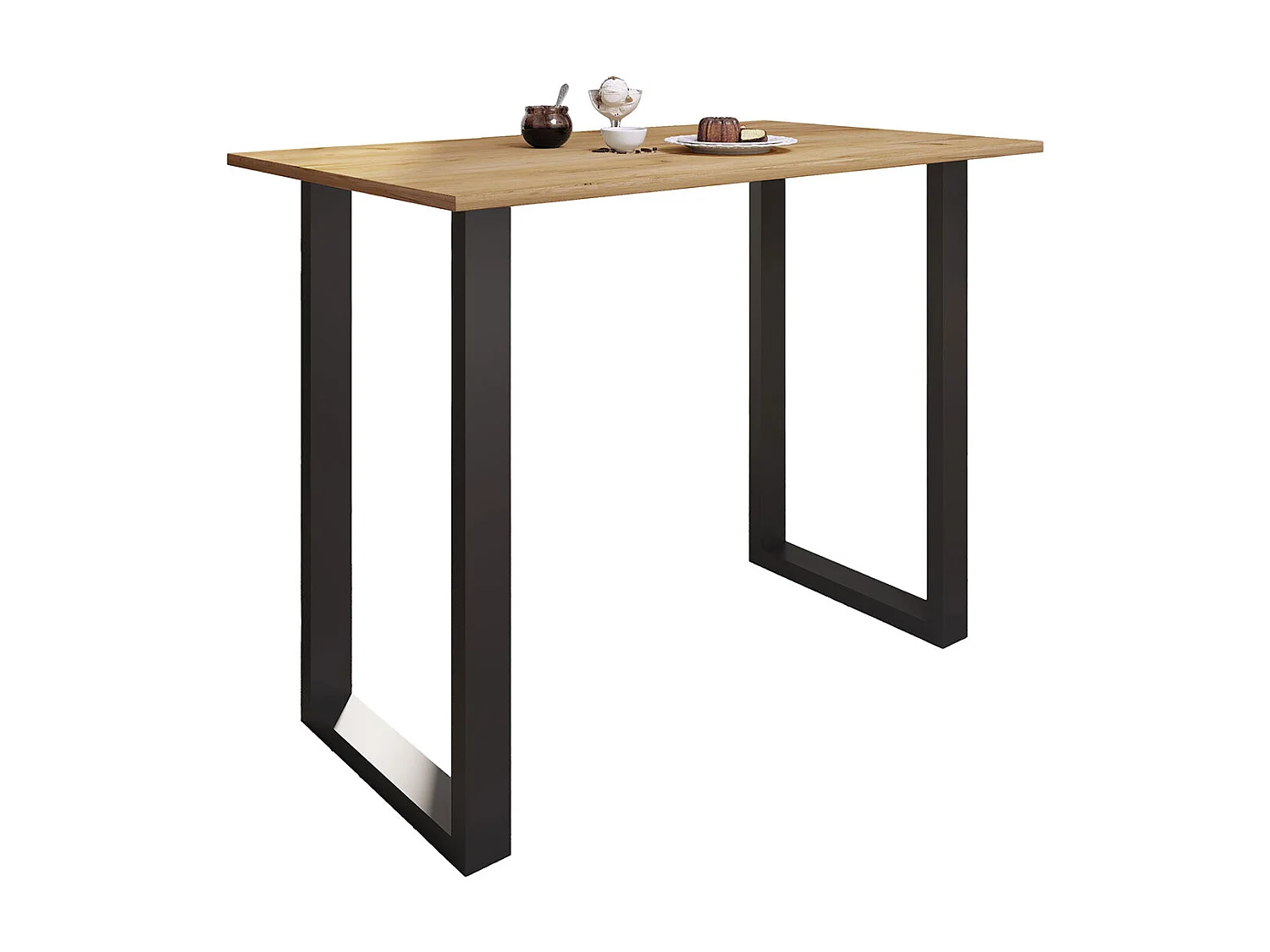 Mesa VCM Bar | Tresen | Mesa em pé | Mesa alta | Mesa Barba Bar - Xona 140x80 cm (Preto / Carvalho Mel)