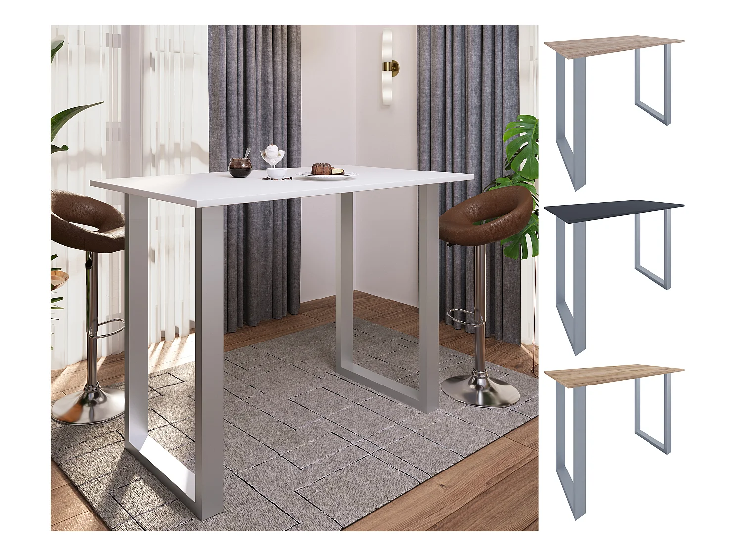 Barbecue Xona Black / Honey oak H. 102 x W. 140 x D. 80 cm