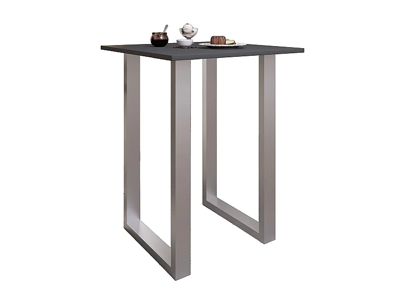 Mesa VCM Bar | Tresen | Mesa em pé | Mesa alta | Mesa Bartresen - Xona 80x80 cm (Prata / Antracite)