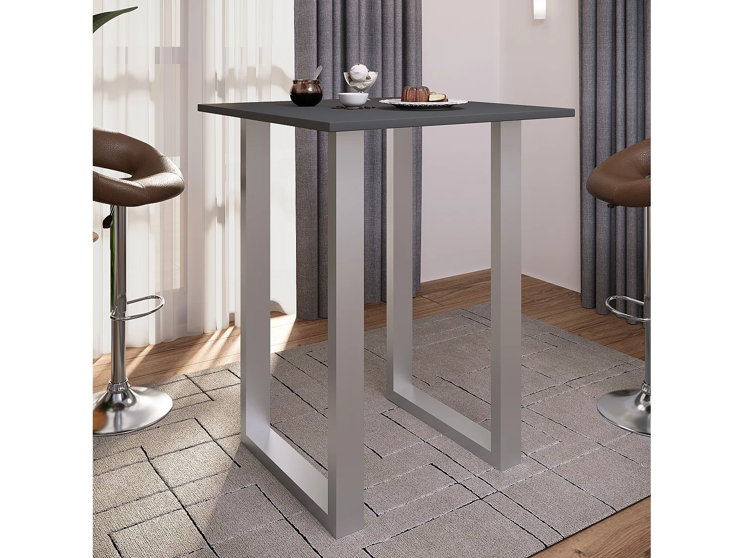 Houten bar tafel staande tafel Xona 80x80