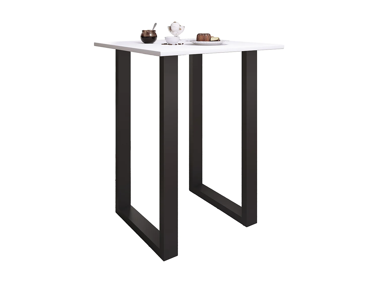 Mesa VCM Bar | Tresen | Mesa em pé | Mesa alta | Mesa Bartresen - Xona 80x80 cm (Preto / Branco)