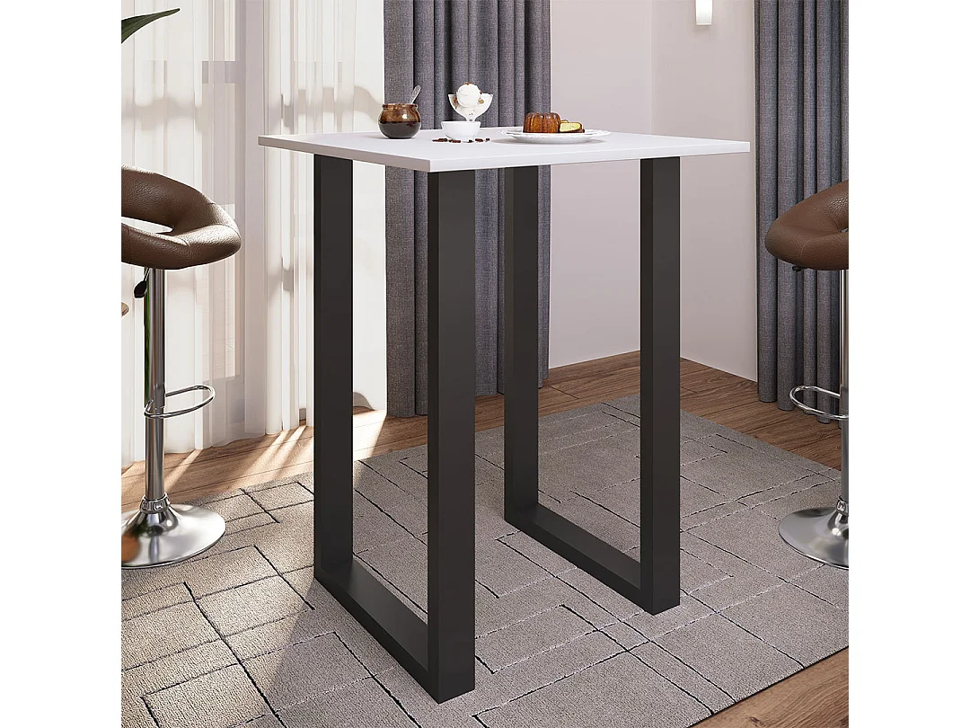 Mesa VCM Bar | Tresen | Mesa em pé | Mesa alta | Mesa Bartresen - Xona 80x80 cm (Preto / Branco)