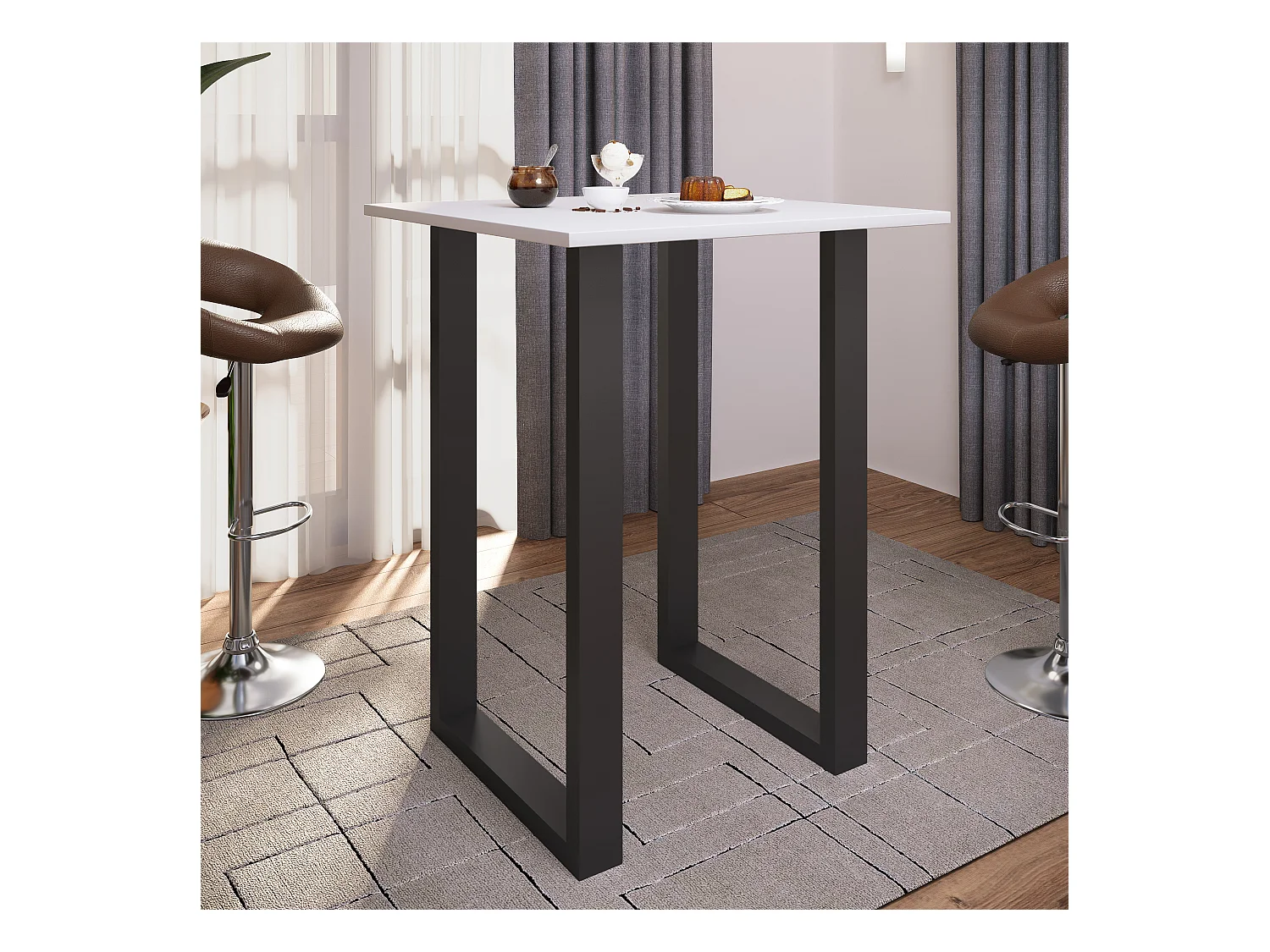 Tavolo da tavolo a barre in legno Xona 80x80