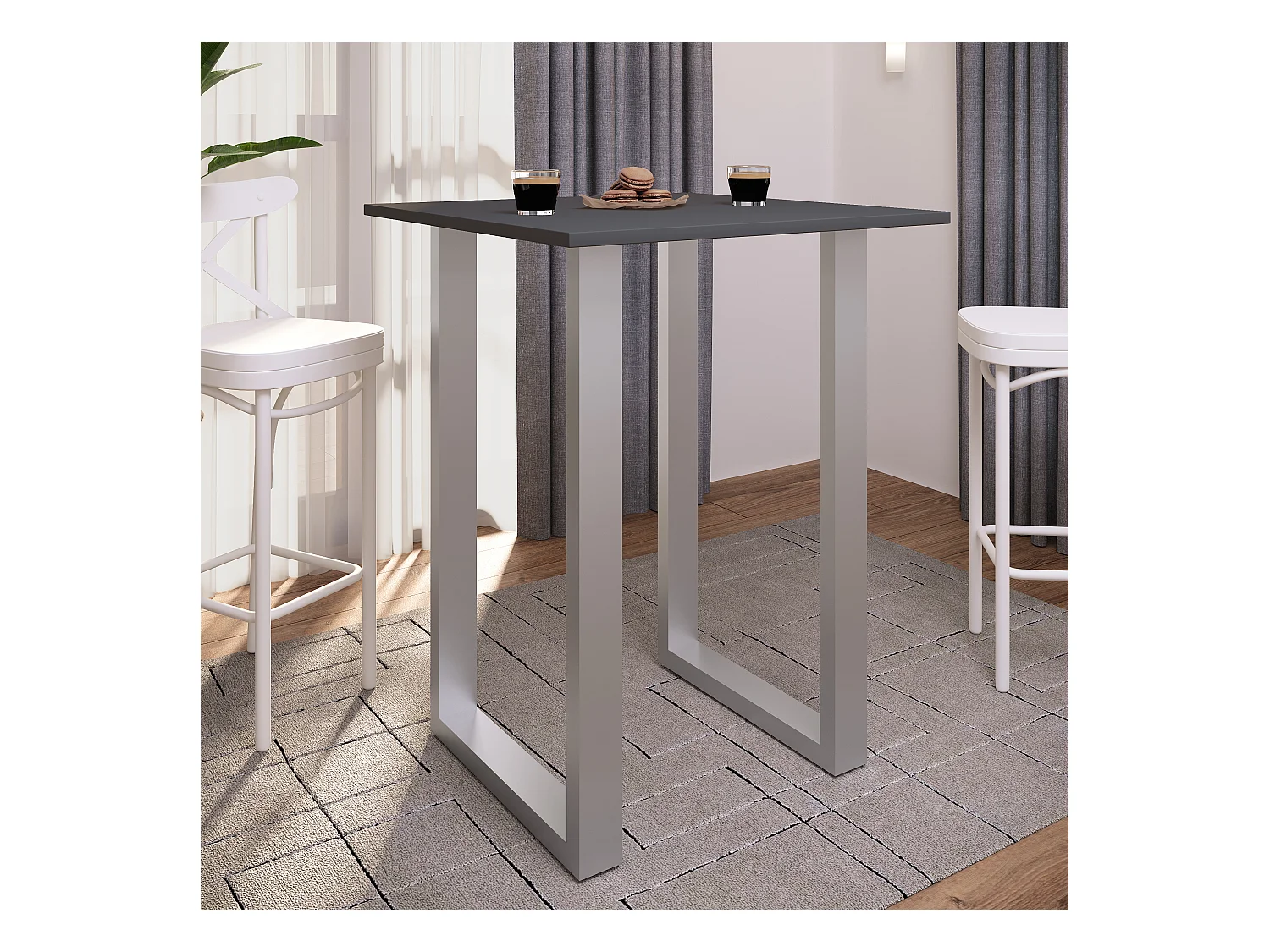 Tavolo da tavolo a barre in legno Xona 80x50