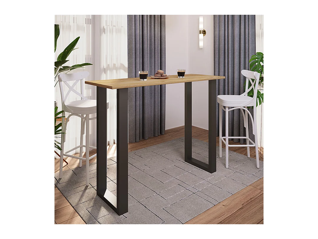 Barbecue Xona Black / Honey oak H. 102 x W. 140 x D. 50 cm