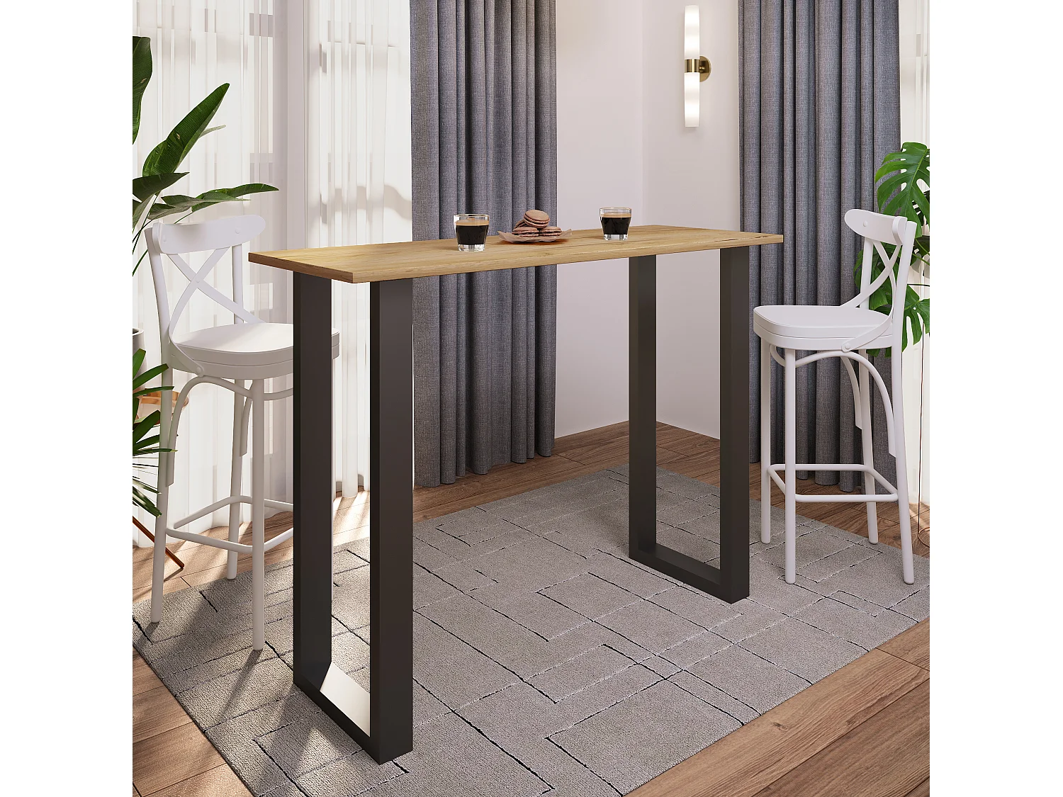Houten bar tafel staande tafel Xona 140x50
