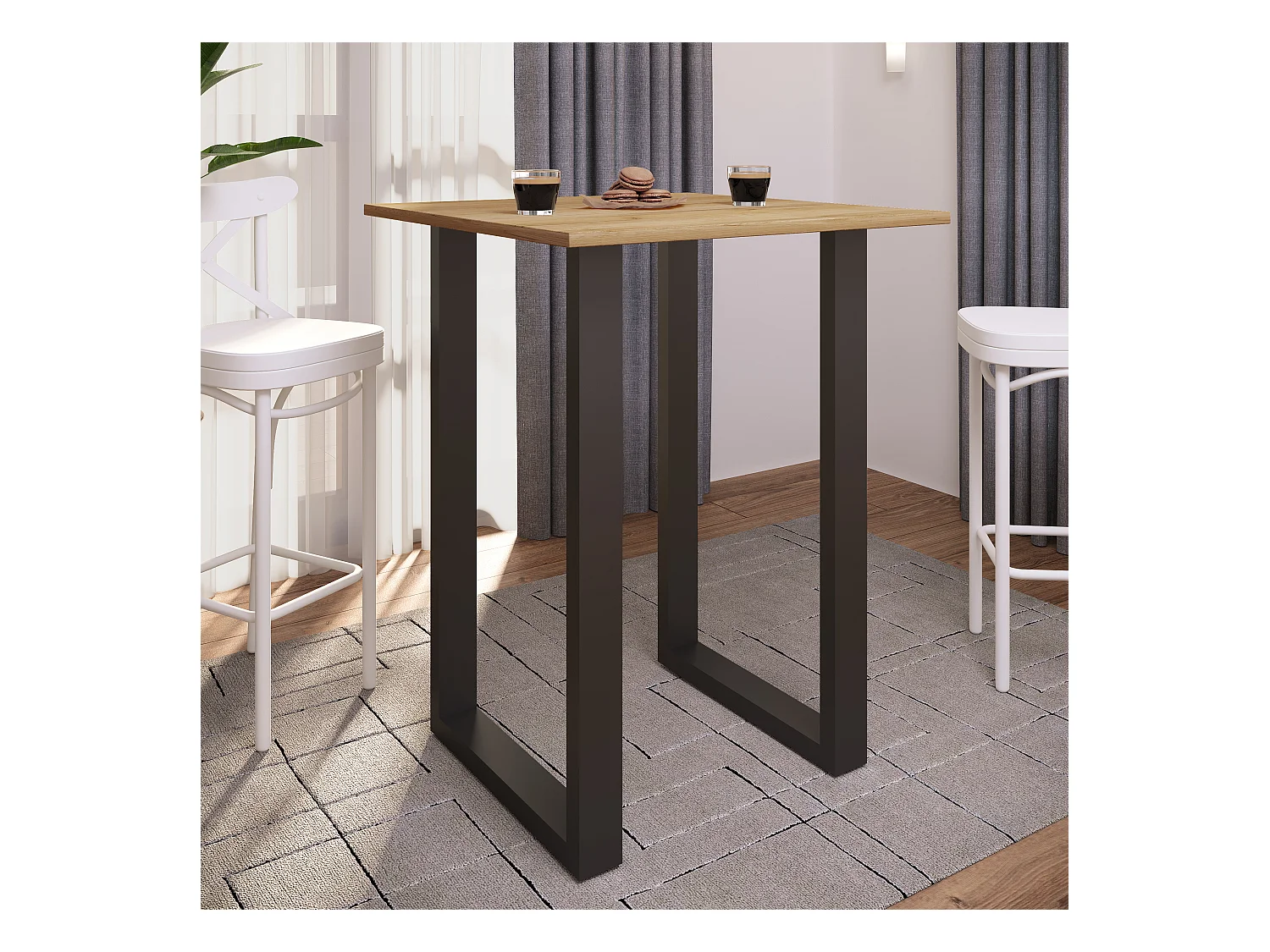 Barbecue Xona Black / Honey oak H. 102 x W. 80 x D. 50 cm