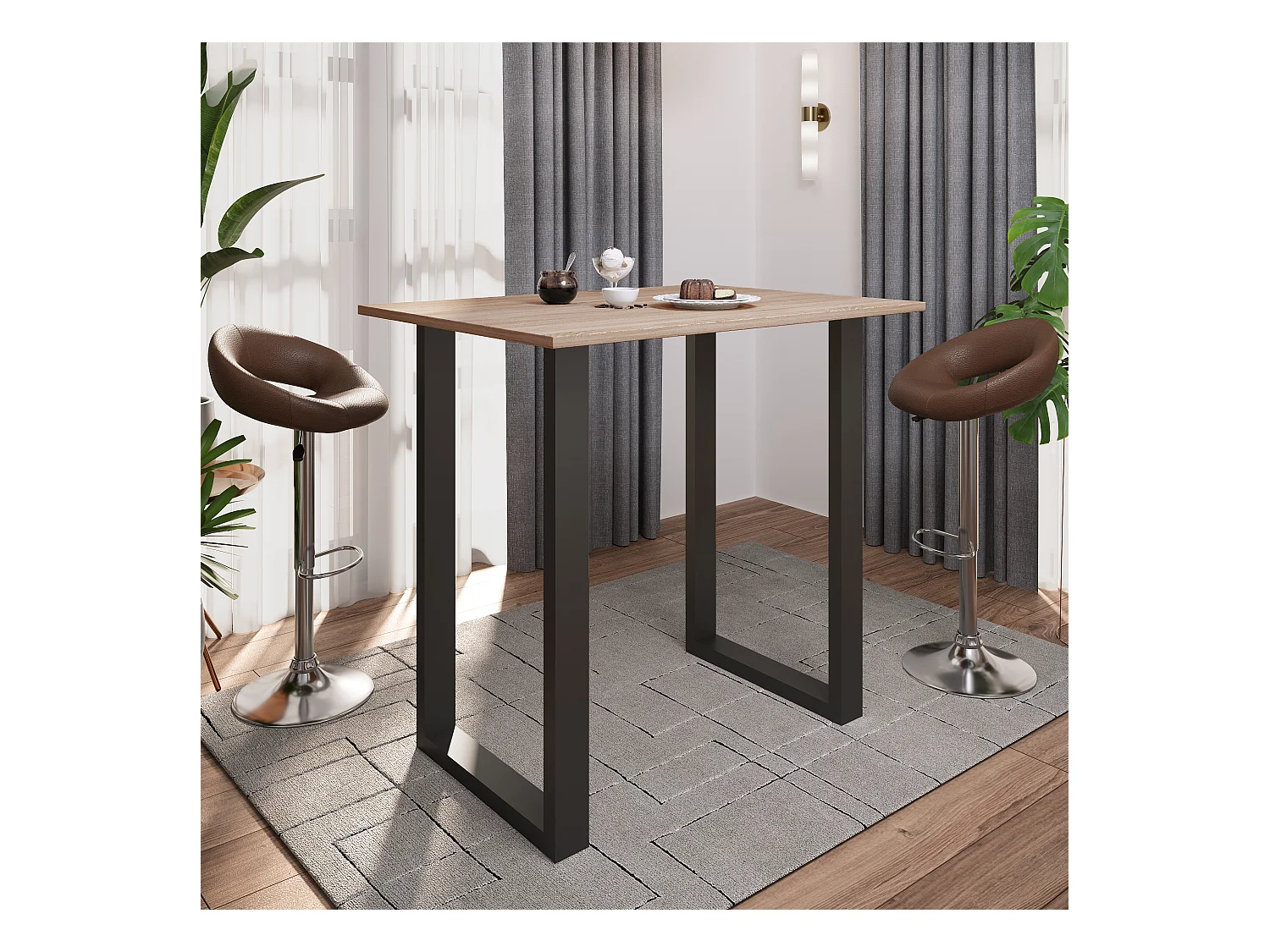 Barbecue Xona Black / Sonoma oak H. 102 x W. 110 x D. 80 cm