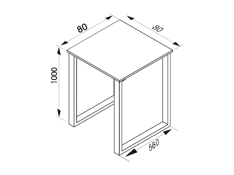 Houten bar tafel staande tafel Xona 80x80