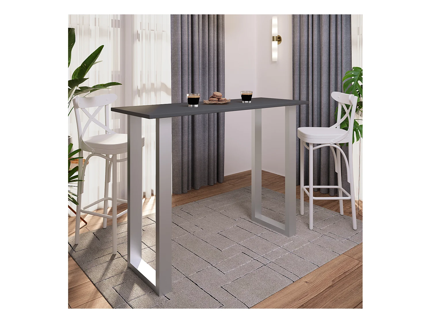 Barbecue Xona Silver / Anthracite H. 102 x W. 140 x D. 50 cm