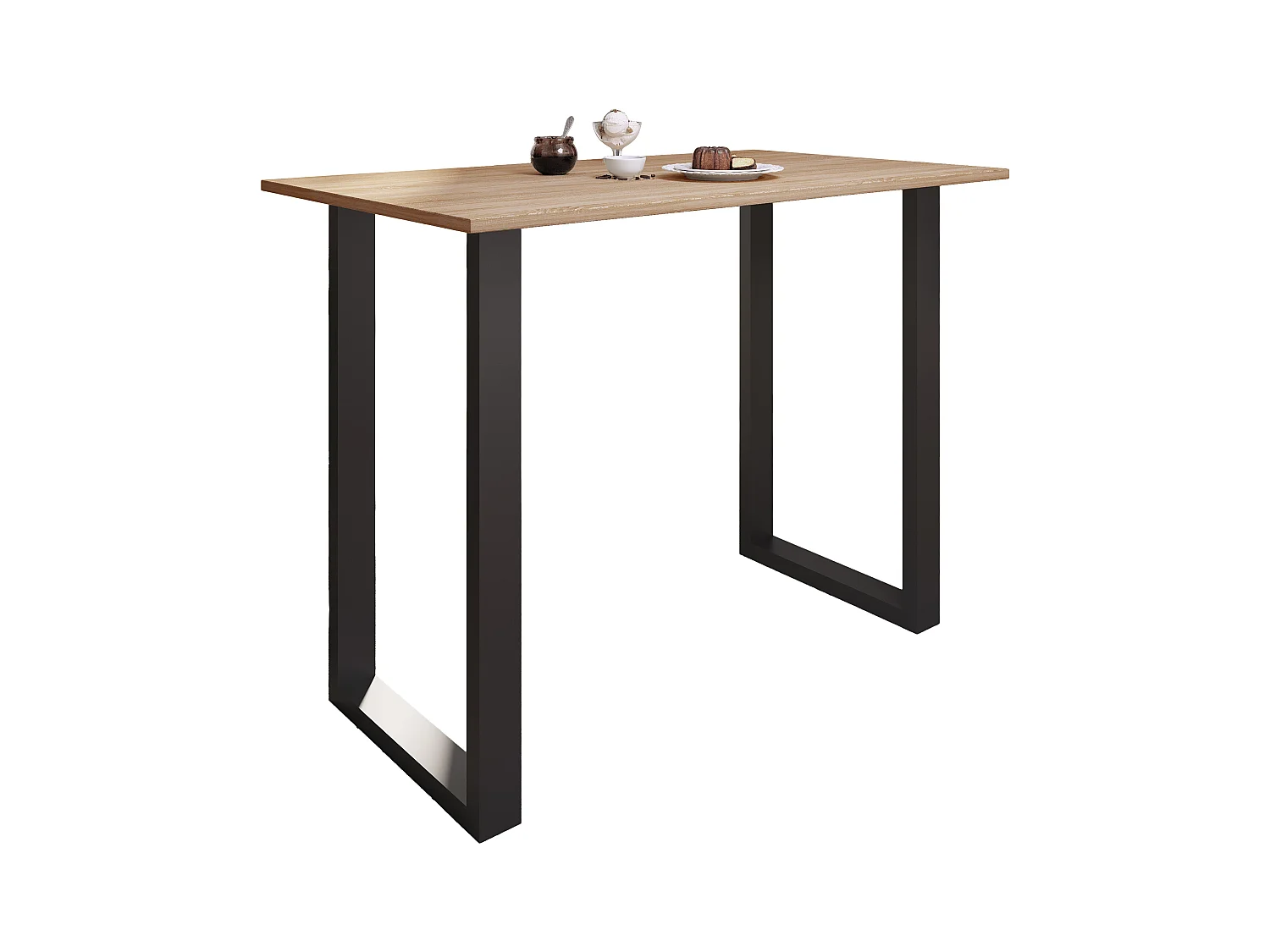 Barbecue Xona Black / Sonoma oak H. 102 x W. 140 x D. 80 cm