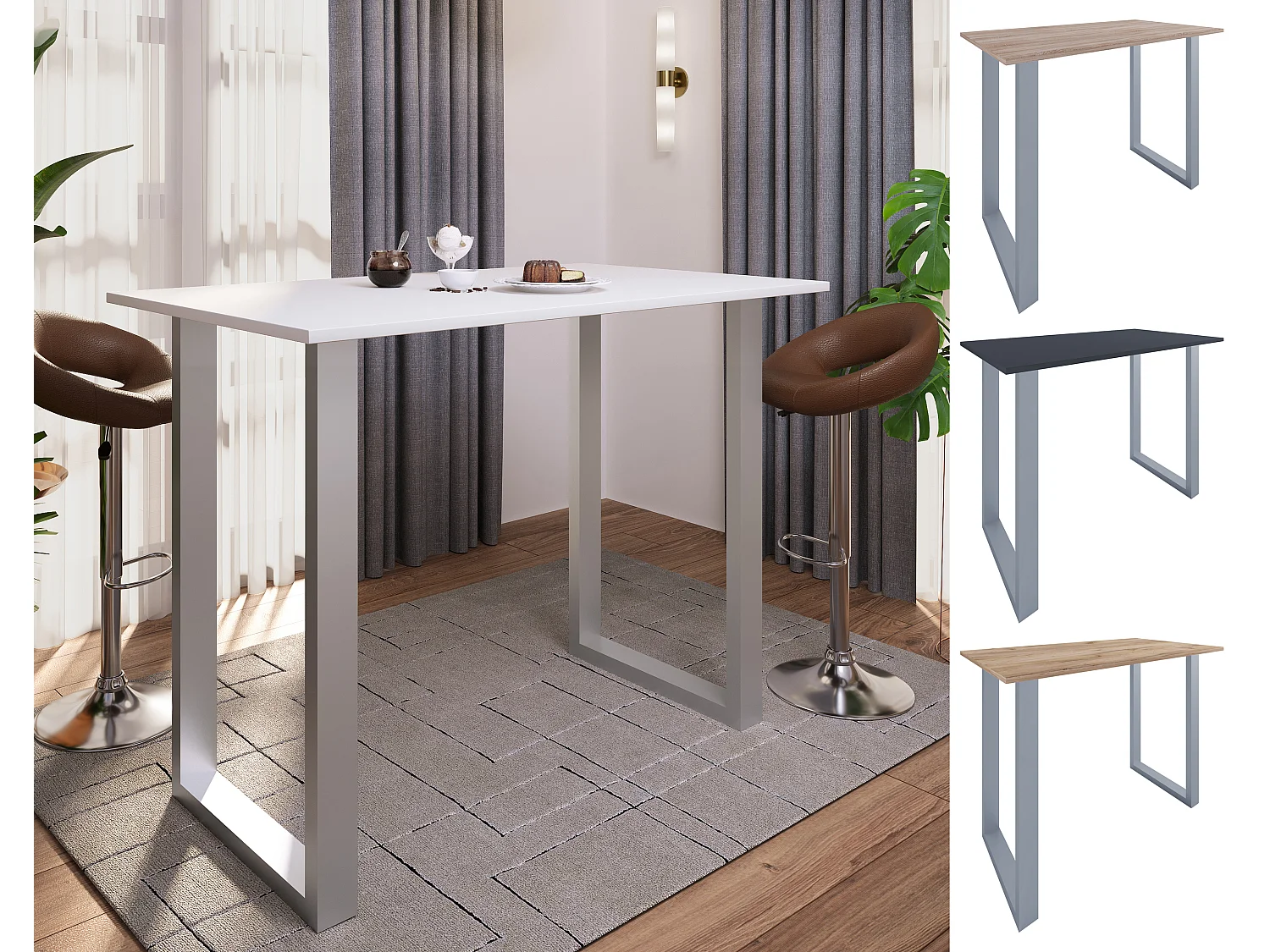 Barbecue Xona Black / Sonoma oak H. 102 x W. 140 x D. 80 cm