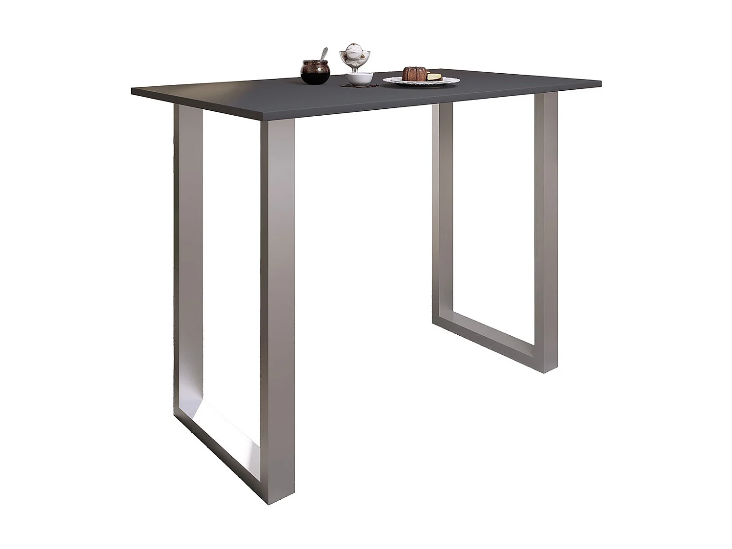 Mesa VCM Bar | Tresen | Mesa em pé | Mesa alta | Mesa Bartresen - Xona 140x80 cm (Prata / Antracite)