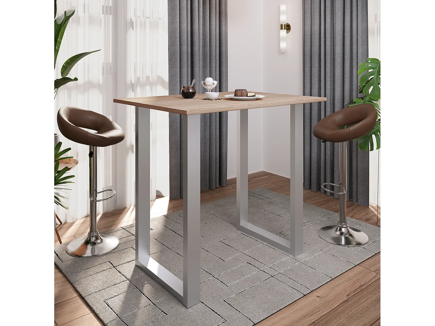 Barbecue Xona Silver / Sonoma oak H. 102 x W. 110 x D. 80 cm