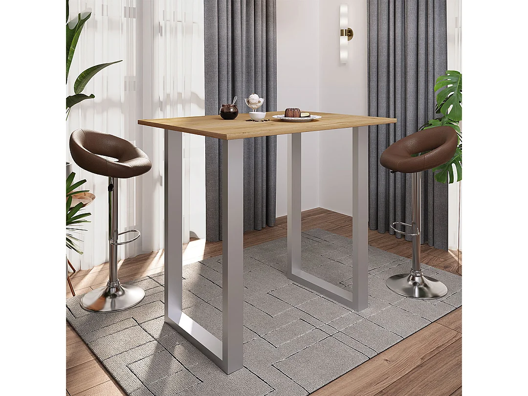 Barbecue Xona Silver / Honey oak H. 102 x W. 110 x D. 80 cm