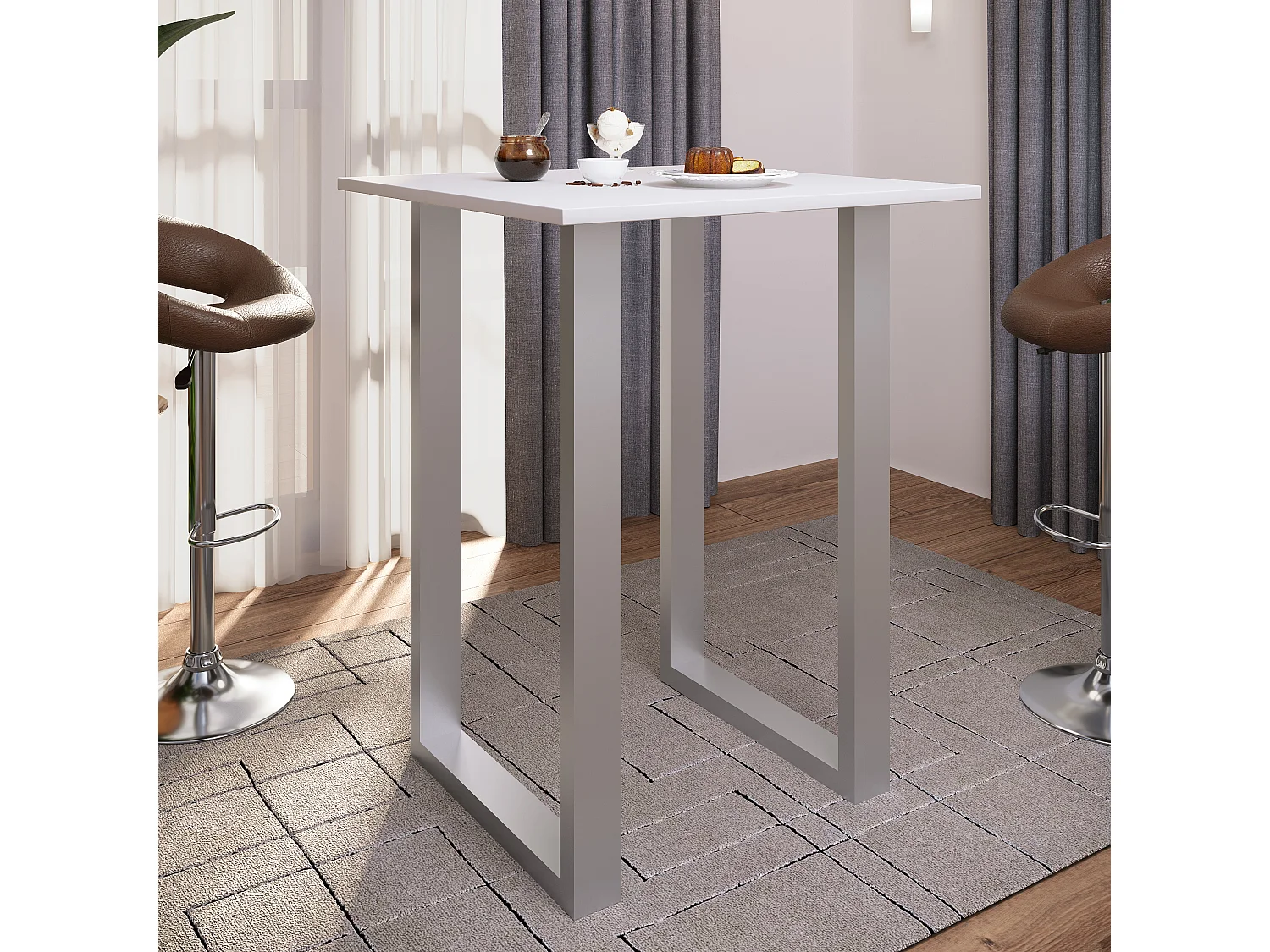 Houten bar tafel staande tafel Xona 80x80