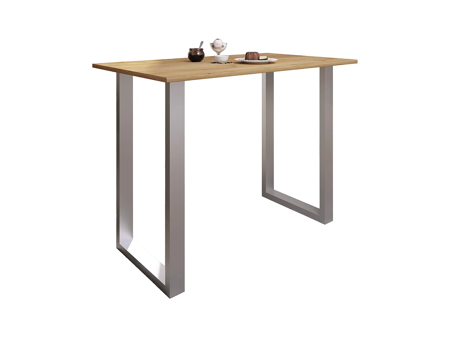 Barbecue Xona Silver / Honey oak H. 102 x W. 140 x D. 80 cm