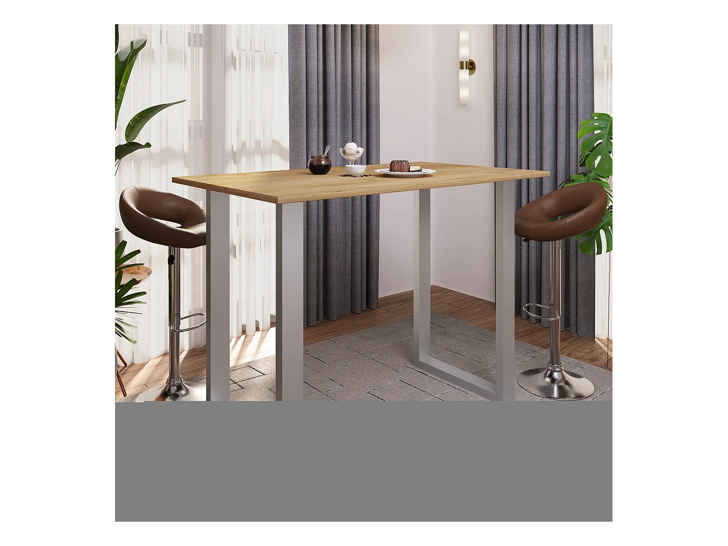 Tavolo da bar in legno Xona 140x80