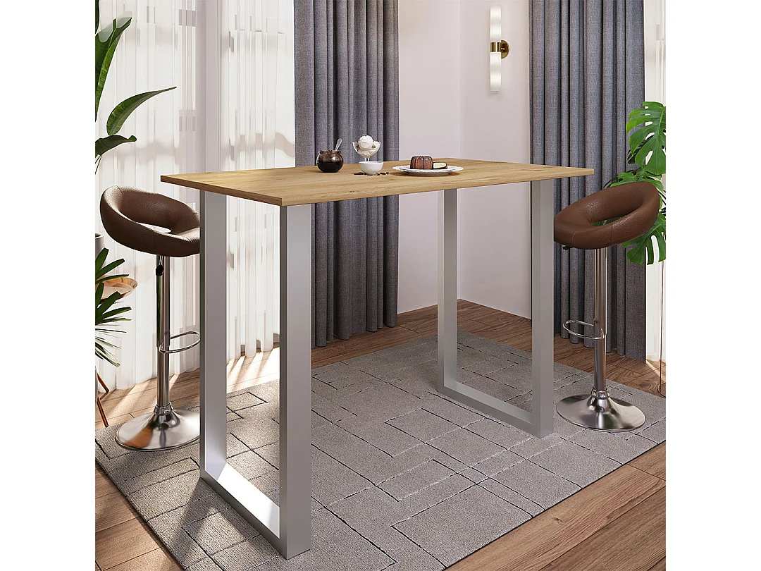 Barbecue Xona Silver / Honey oak H. 102 x W. 140 x D. 80 cm