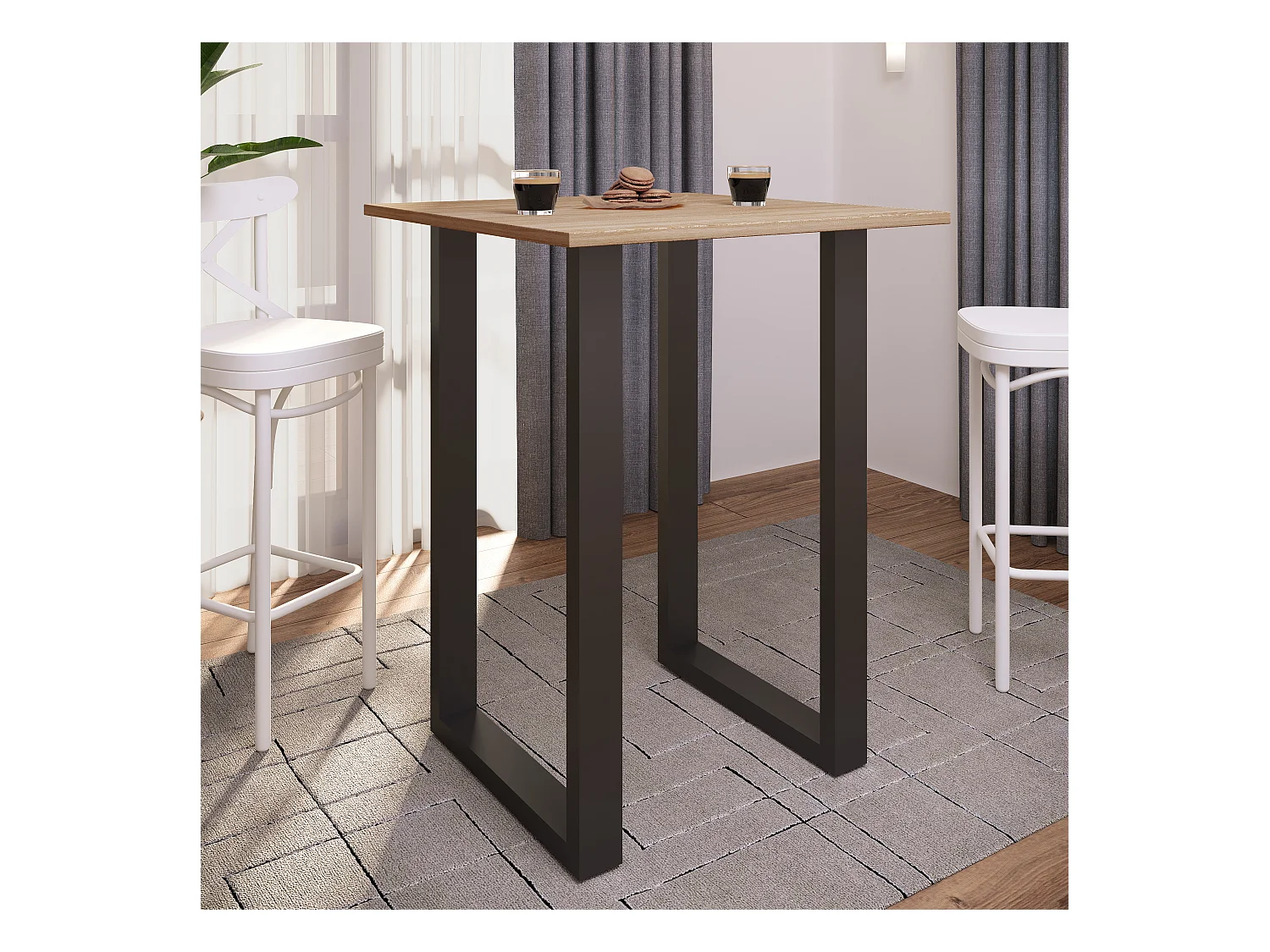 Tavolo da tavolo a barre in legno Xona 80x50