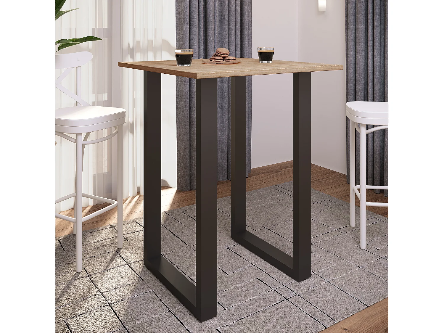 Barbecue Xona Black / Sonoma oak H. 102 x W. 80 x D. 50 cm