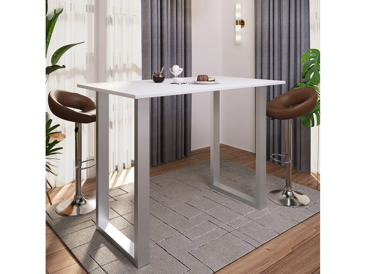 Barbecue Xona Silver / White H. 102 x W. 140 x D. 80 cm