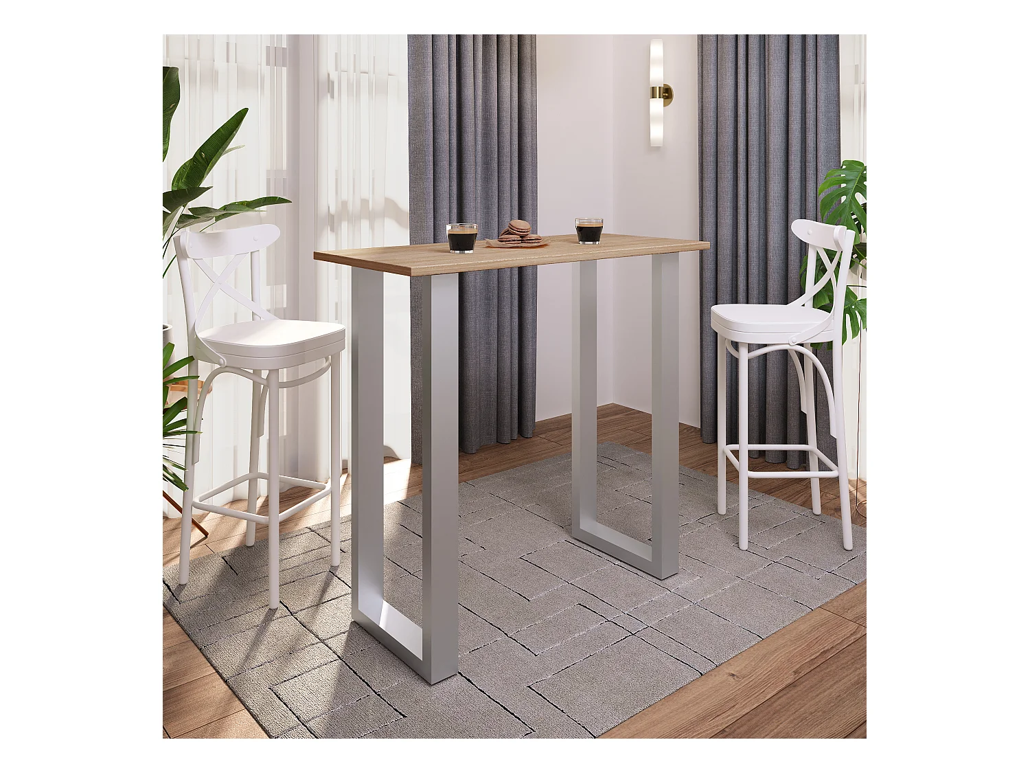 Barbecue Xona Silver / Sonoma oak H. 102 x W. 110 x D. 50 cm