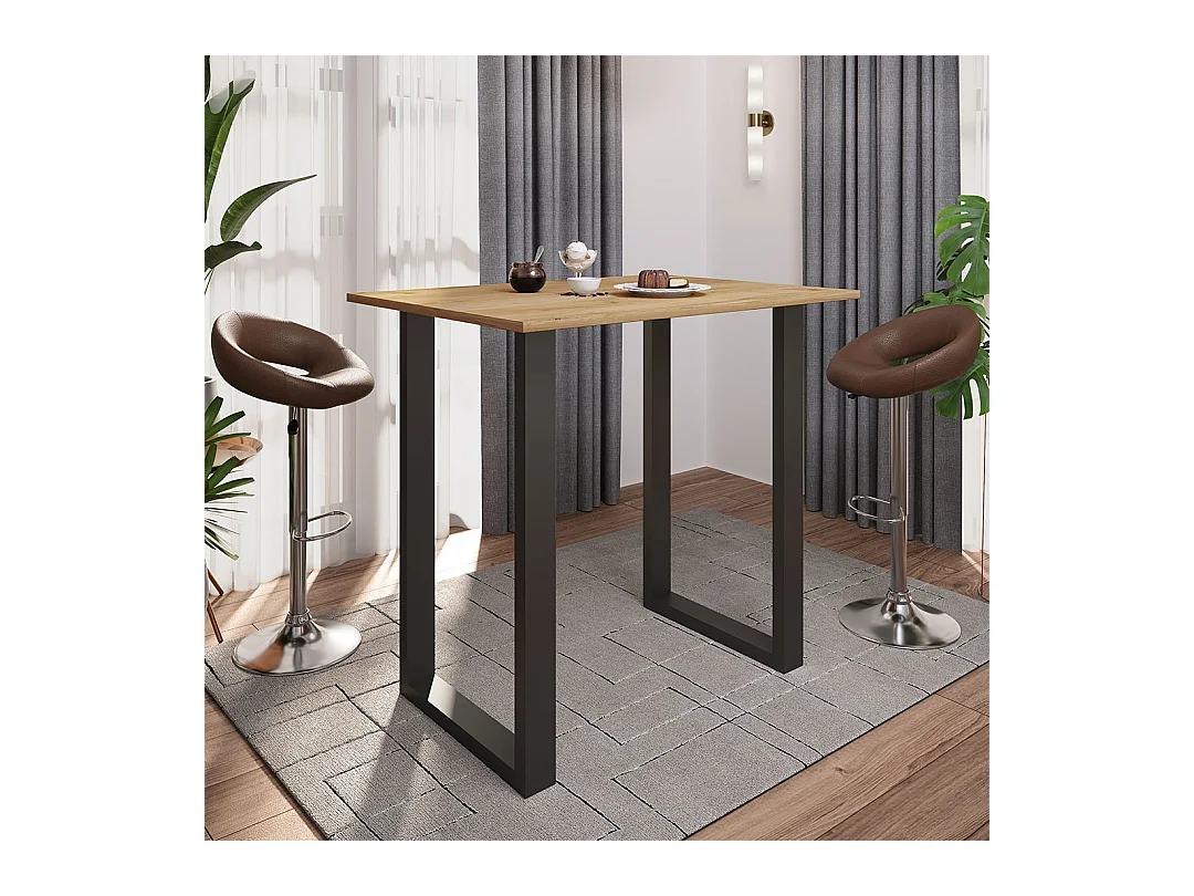 Barbecue Xona Black / Honey oak H. 102 x W. 110 x D. 80 cm